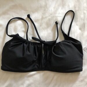 Old Navy Black Bikini Top – Adjustable Tie Front, Size Small